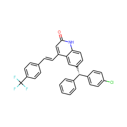 O=c1cc(/C=C/c2ccc(C(F)(F)F)cc2)c2cc([C@@H](c3ccccc3)c3ccc(Cl)cc3)ccc2[nH]1 ZINC001772636132