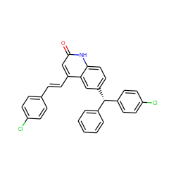 O=c1cc(/C=C/c2ccc(Cl)cc2)c2cc([C@@H](c3ccccc3)c3ccc(Cl)cc3)ccc2[nH]1 ZINC001772612631