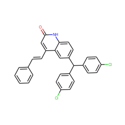 O=c1cc(/C=C/c2ccccc2)c2cc(C(c3ccc(Cl)cc3)c3ccc(Cl)cc3)ccc2[nH]1 ZINC001772636303