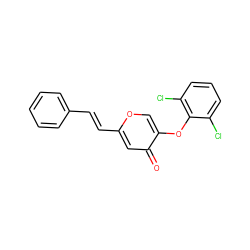 O=c1cc(/C=C/c2ccccc2)occ1Oc1c(Cl)cccc1Cl ZINC000473116721