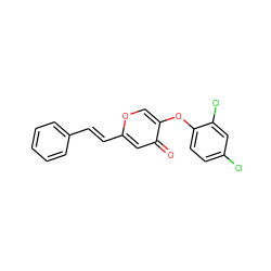 O=c1cc(/C=C/c2ccccc2)occ1Oc1ccc(Cl)cc1Cl ZINC000473112963