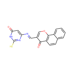 O=c1cc(/N=C/c2coc3c(ccc4ccccc43)c2=O)nc(S)[nH]1 ZINC000013108979