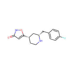 O=c1cc([C@H]2CCN[C@@H](Cc3ccc(F)cc3)C2)o[nH]1 ZINC000114142580