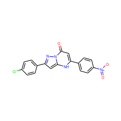 O=c1cc(-c2ccc([N+](=O)[O-])cc2)[nH]c2cc(-c3ccc(Cl)cc3)nn12 ZINC000005522229