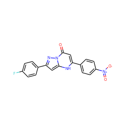 O=c1cc(-c2ccc([N+](=O)[O-])cc2)[nH]c2cc(-c3ccc(F)cc3)nn12 ZINC000008829051