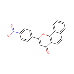O=c1cc(-c2ccc([N+](=O)[O-])cc2)oc2c1ccc1ccccc12 ZINC000013608143