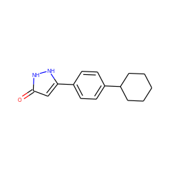 O=c1cc(-c2ccc(C3CCCCC3)cc2)[nH][nH]1 ZINC000000107876