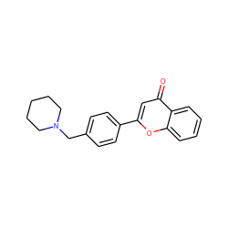 O=c1cc(-c2ccc(CN3CCCCC3)cc2)oc2ccccc12 ZINC000299834978