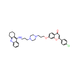 O=c1cc(-c2ccc(Cl)cc2)oc2cc(OCCCN3CCN(CCCNc4c5c(nc6ccccc46)CCCC5)CC3)ccc12 ZINC000096285554