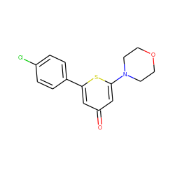 O=c1cc(-c2ccc(Cl)cc2)sc(N2CCOCC2)c1 ZINC000001492320