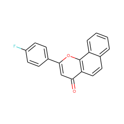 O=c1cc(-c2ccc(F)cc2)oc2c1ccc1ccccc12 ZINC000013608136