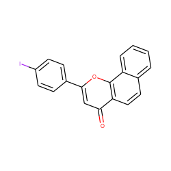 O=c1cc(-c2ccc(I)cc2)oc2c1ccc1ccccc12 ZINC001772647319
