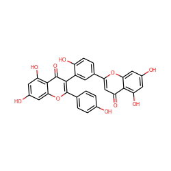 O=c1cc(-c2ccc(O)c(-c3c(-c4ccc(O)cc4)oc4cc(O)cc(O)c4c3=O)c2)oc2cc(O)cc(O)c12 ZINC000029132199