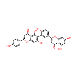 O=c1cc(-c2ccc(O)c(-c3c(O)cc4oc(-c5ccc(O)cc5)cc(=O)c4c3O)c2)oc2cc(O)cc(O)c12 ZINC000004098601