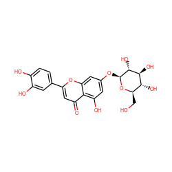 O=c1cc(-c2ccc(O)c(O)c2)oc2cc(O[C@@H]3O[C@H](CO)[C@@H](O)[C@H](O)[C@H]3O)cc(O)c12 ZINC000004096258