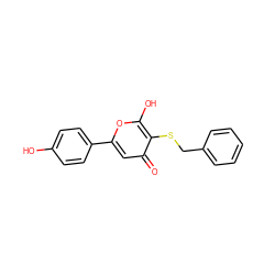 O=c1cc(-c2ccc(O)cc2)oc(O)c1SCc1ccccc1 ZINC000006580396