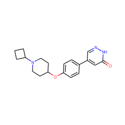 O=c1cc(-c2ccc(OC3CCN(C4CCC4)CC3)cc2)cn[nH]1 ZINC000073198482