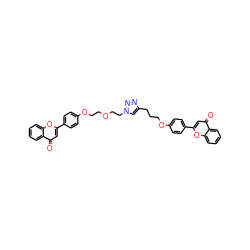 O=c1cc(-c2ccc(OCCCc3cn(CCOCCOc4ccc(-c5cc(=O)c6ccccc6o5)cc4)nn3)cc2)oc2ccccc12 ZINC000205581119