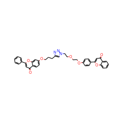 O=c1cc(-c2ccc(OCCOCCn3cc(CCCOc4ccc5c(=O)cc(-c6ccccc6)oc5c4)nn3)cc2)oc2ccccc12 ZINC000205931604