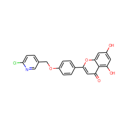 O=c1cc(-c2ccc(OCc3ccc(Cl)nc3)cc2)oc2cc(O)cc(O)c12 ZINC000053298508