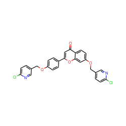 O=c1cc(-c2ccc(OCc3ccc(Cl)nc3)cc2)oc2cc(OCc3ccc(Cl)nc3)ccc12 ZINC000053276584