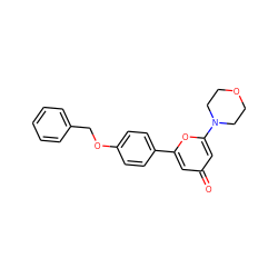 O=c1cc(-c2ccc(OCc3ccccc3)cc2)oc(N2CCOCC2)c1 ZINC000101082606