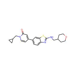 O=c1cc(-c2ccc3nc(NCC4CCOCC4)sc3c2)ccn1CC1CC1 ZINC000473087351