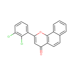 O=c1cc(-c2cccc(Cl)c2Cl)oc2c1ccc1ccccc12 ZINC001772586509
