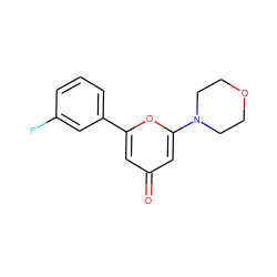 O=c1cc(-c2cccc(F)c2)oc(N2CCOCC2)c1 ZINC000013538722