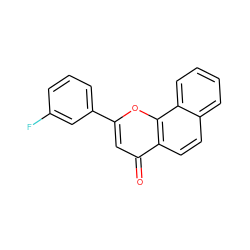 O=c1cc(-c2cccc(F)c2)oc2c1ccc1ccccc12 ZINC000013608134