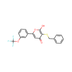 O=c1cc(-c2cccc(OC(F)(F)F)c2)oc(O)c1SCc1ccccc1 ZINC000006580404