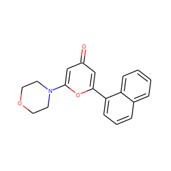 O=c1cc(-c2cccc3ccccc23)oc(N2CCOCC2)c1 ZINC000101082390