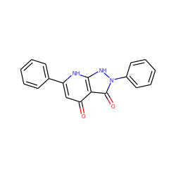 O=c1cc(-c2ccccc2)[nH]c2[nH]n(-c3ccccc3)c(=O)c12 ZINC000009087605