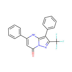 O=c1cc(-c2ccccc2)[nH]c2c(-c3ccccc3)c(C(F)(F)F)nn12 ZINC000015923368