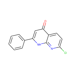 O=c1cc(-c2ccccc2)[nH]c2nc(Cl)ccc12 ZINC000008582290