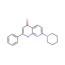 O=c1cc(-c2ccccc2)[nH]c2nc(N3CCCCC3)ccc12 ZINC000013579547