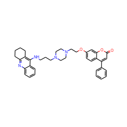 O=c1cc(-c2ccccc2)c2ccc(OCCN3CCN(CCCNc4c5c(nc6ccccc46)CCCC5)CC3)cc2o1 ZINC000299860367