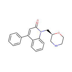 O=c1cc(-c2ccccc2)c2ccccc2n1C[C@@H]1CNCCO1 ZINC000095586634