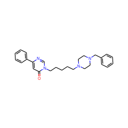 O=c1cc(-c2ccccc2)ncn1CCCCCN1CCN(Cc2ccccc2)CC1 ZINC001772613823