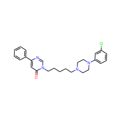 O=c1cc(-c2ccccc2)ncn1CCCCCN1CCN(c2cccc(Cl)c2)CC1 ZINC001772589845