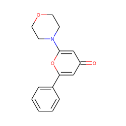 O=c1cc(-c2ccccc2)oc(N2CCOCC2)c1 ZINC000013538719