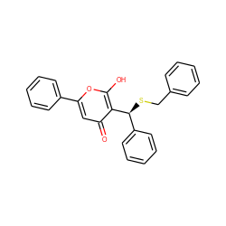 O=c1cc(-c2ccccc2)oc(O)c1[C@@H](SCc1ccccc1)c1ccccc1 ZINC000100990949