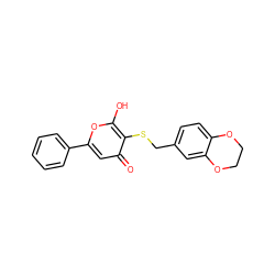 O=c1cc(-c2ccccc2)oc(O)c1SCc1ccc2c(c1)OCCO2 ZINC000006582500