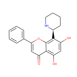 O=c1cc(-c2ccccc2)oc2c([C@@H]3CCCCN3)c(O)cc(O)c12 ZINC000033917284