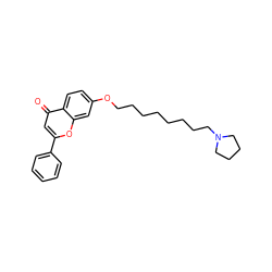 O=c1cc(-c2ccccc2)oc2cc(OCCCCCCCCN3CCCC3)ccc12 ZINC000653779470