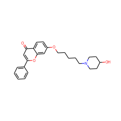 O=c1cc(-c2ccccc2)oc2cc(OCCCCCN3CCC(O)CC3)ccc12 ZINC000012356336