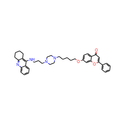 O=c1cc(-c2ccccc2)oc2cc(OCCCCCN3CCN(CCCNc4c5c(nc6ccccc46)CCCC5)CC3)ccc12 ZINC000096285562