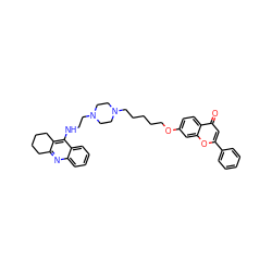 O=c1cc(-c2ccccc2)oc2cc(OCCCCCN3CCN(CCNc4c5c(nc6ccccc46)CCCC5)CC3)ccc12 ZINC000096285567