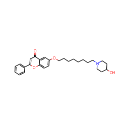 O=c1cc(-c2ccccc2)oc2ccc(OCCCCCCCCN3CCC(O)CC3)cc12 ZINC000013454325