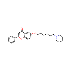 O=c1cc(-c2ccccc2)oc2ccc(OCCCCCCN3CCCCC3)cc12 ZINC000013454334